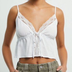 LA Hearts Lace Tie front Cami Top